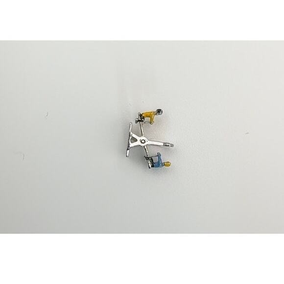 Vintage Sterling Silver See-Saw Charm with Painted Children - Picture 1 of 4